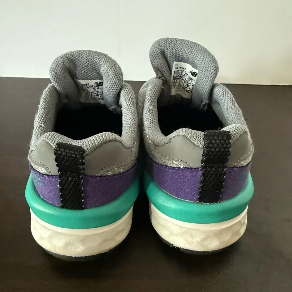 New Balance Kids' Gray and Teal Sneakers